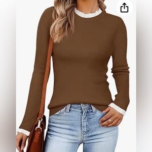 NEW ZESICA Womens Long Sleeve Ruffle Sweaters